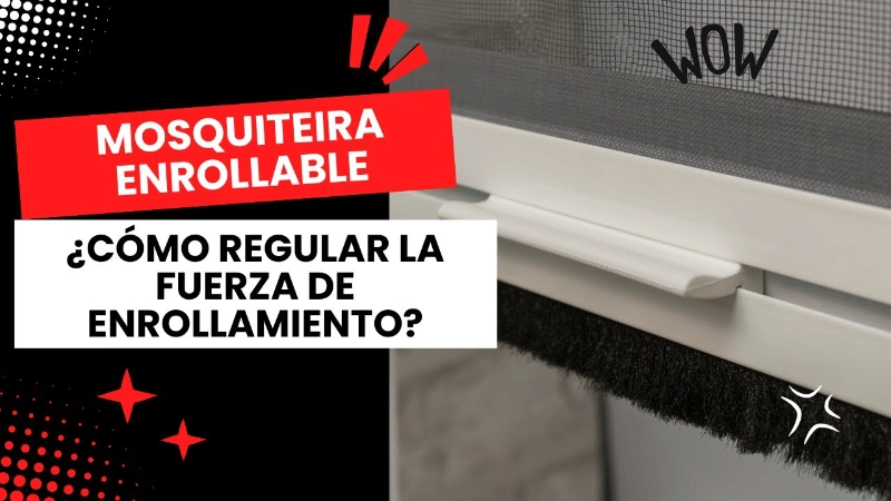 ¿Cómo regular la fuerza de enrollamiento de una mosquitera enrollable gris?